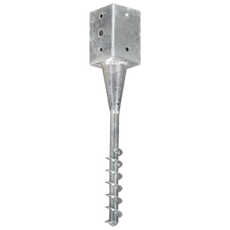 vidaXL Picchetti di Terra 6 pz Argento 9x9x56 cm in Acciaio Zincato