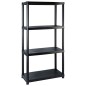 Scaffale a 4 Ripiani Nero 244x30,5x130 cm in Plastica Scaffale a 4 Ripiani Nero 244x30,5x130 cm in Plastica