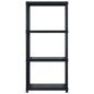 Scaffale a 4 Ripiani Nero 244x30,5x130 cm in Plastica Scaffale a 4 Ripiani Nero 244x30,5x130 cm in Plastica