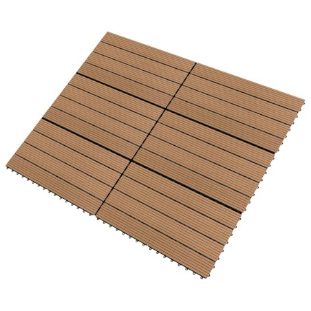 vidaXL Piastrelle per Decking in WPC 6 pz 60x30 cm 1,08 m² Marrone