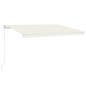 Tenda da Sole Retrattile Manuale con LED 400x350 cm Crema Tenda da Sole Retrattile Manuale con LED 400x350 cm Crema