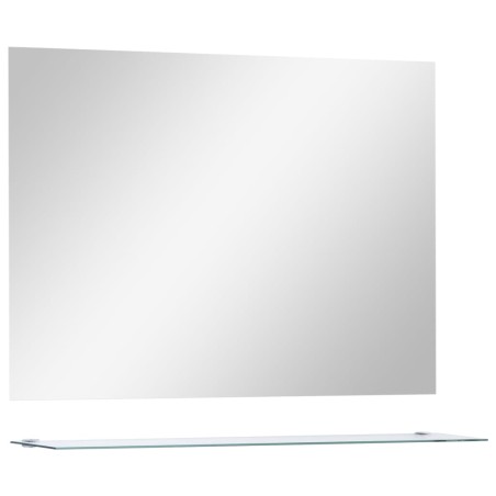 vidaXL Specchio da Parete con Mensola 80x60 cm in Vetro Temperato