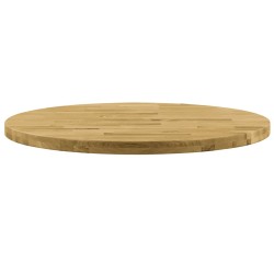 vidaXL Piano del Tavolo Legno Massello di Rovere Circolare 44mm 500mm