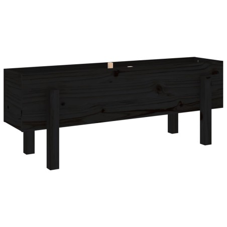 vidaXL Fioriera Rialzata da Giardino Nera 101x30x38 cm Massello Pino