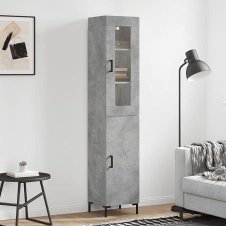 vidaXL Credenza Grigio Cemento 34,5x34x180 cm in Legno Multistrato