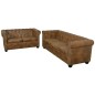 vidaXL Set Divani Chesterfield a 2 Posti e a 3 Posti Marrone vidaXL Set Divani Chesterfield a 2 Posti e a 3 Posti Marrone