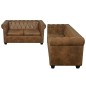 vidaXL Set Divani Chesterfield a 2 Posti e a 3 Posti Marrone vidaXL Set Divani Chesterfield a 2 Posti e a 3 Posti Marrone
