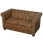 vidaXL Set Divani Chesterfield a 2 Posti e a 3 Posti Marrone vidaXL Set Divani Chesterfield a 2 Posti e a 3 Posti Marrone