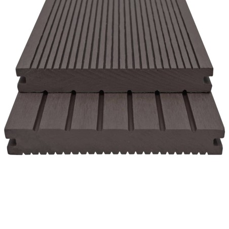 vidaXL Pavimento Esterni WPC Pieno Accessori 26m² 2,2m Marrone Scuro