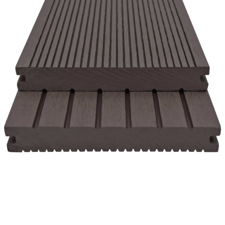 vidaXL Pavimento Esterni WPC Pieno Accessori 20m² 2,2m Marrone Scuro