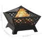 Braciere con Attizzatoio 64 cm XXL in Acciaio Braciere con Attizzatoio 64 cm XXL in Acciaio