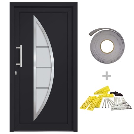 vidaXL Porta di Ingresso Antracite 108x208 cm