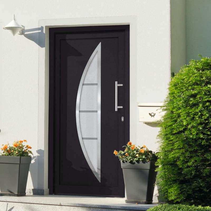 vidaXL Porta di Ingresso Antracite 98x208 cm vidaXL Porta di Ingresso Antracite 98x208 cm