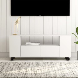 Mobile Porta TV Bianco 120x35x48 cm in Legno Multistrato