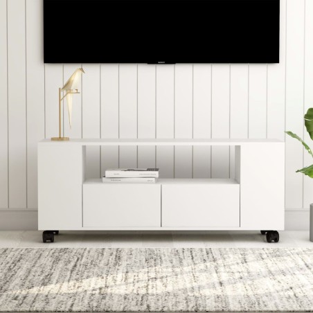 Mobile Porta TV Bianco 120x35x48 cm in Legno Multistrato