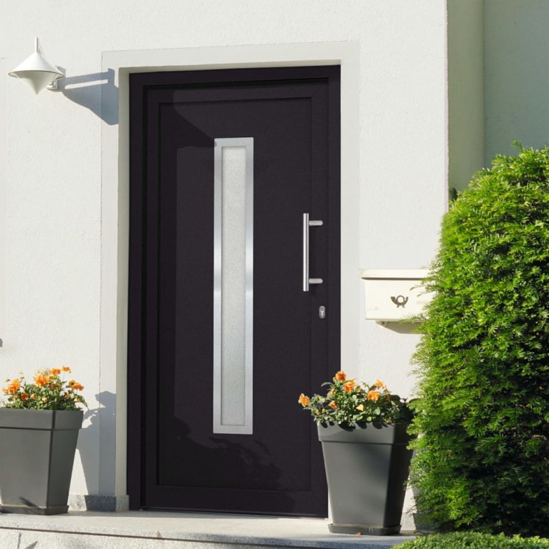 vidaXL Porta di Ingresso Antracite 98x208 cm vidaXL Porta di Ingresso Antracite 98x208 cm