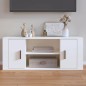 Mobile Porta TV Bianco 100x35x40 cm in Legno Multistrato Mobile Porta TV Bianco 100x35x40 cm in Legno Multistrato