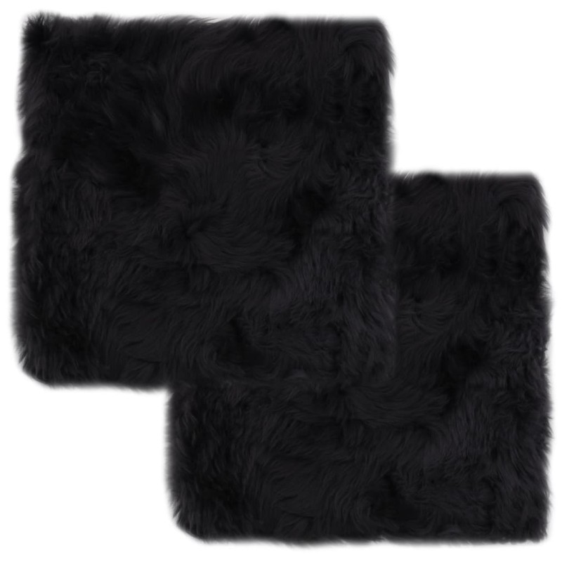 vidaXL Cuscini Sedie 2pz Grigio Scuro 40x40cm Vera Pelle di Montone