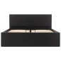 vidaXL Giroletto con Contenitore Idraulico Nero Similpelle 120x200cm vidaXL Giroletto con Contenitore Idraulico Nero Similpelle 120x200cm