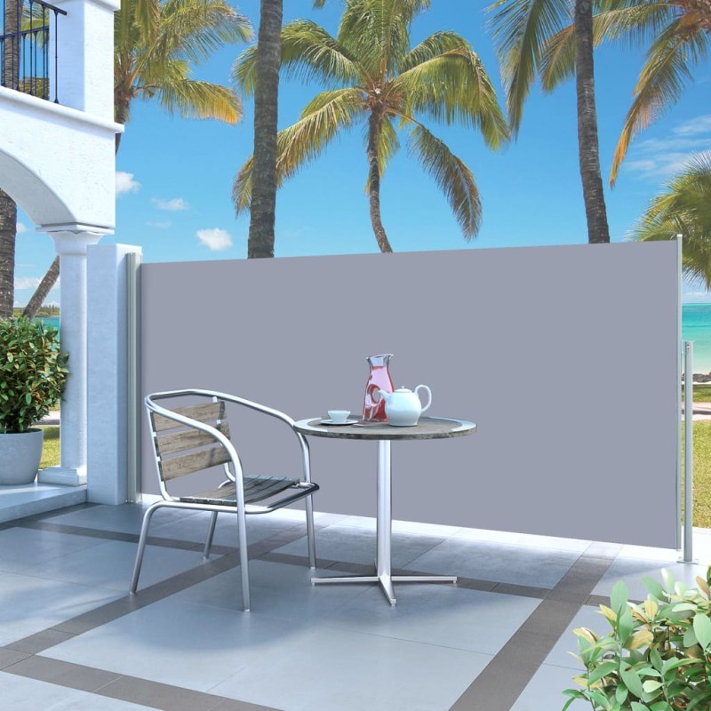 Tenda da Sole Laterale Retrattile 140 x 300 cm Grigia Tenda da Sole Laterale Retrattile 140 x 300 cm Grigia