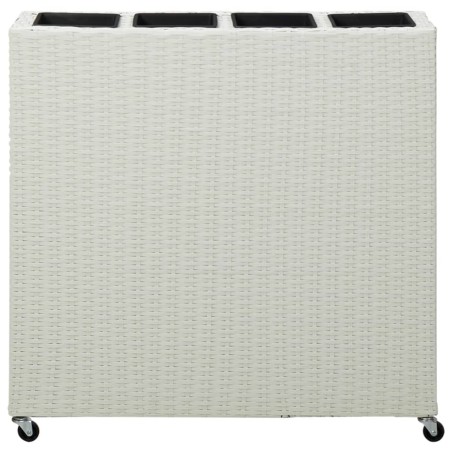 vidaXL Letto Rialzato con 4 Vasi 80x22x79 cm in Polyrattan Bianco