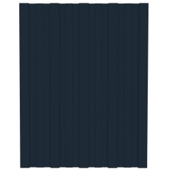 vidaXL Pannelli da Tetto 12 pz in Acciaio Zincato Antracite 60x45 cm