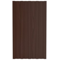 vidaXL Pannelli da Tetto 36 pz in Acciaio Zincato Marrone 80x45 cm