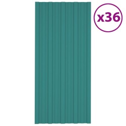 vidaXL Pannelli da Tetto 36 pz in Acciaio Zincato Verde 100x45 cm