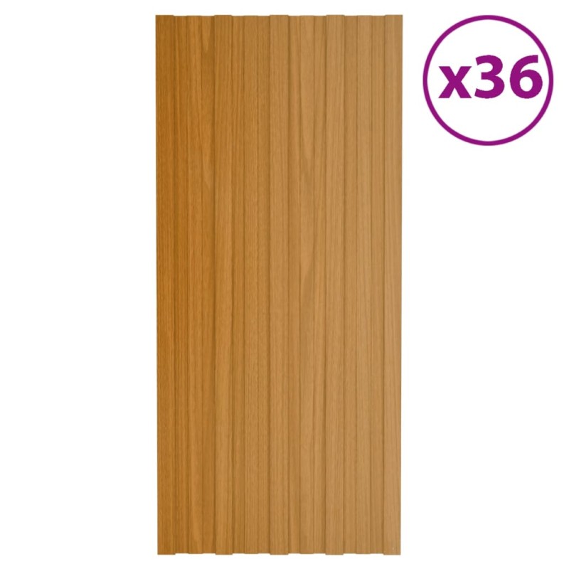 vidaXL Pannelli da Tetto 36 pz Acciaio Zincato Legno Chiaro 100x45 cm vidaXL Pannelli da Tetto 36 pz Acciaio Zincato Legno Chiaro 100x45 cm