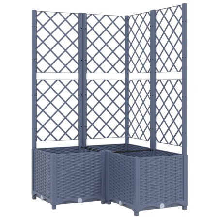 vidaXL Fioriera da Giardino con Graticcio Grigio Scuro 80x80x136 cm PP