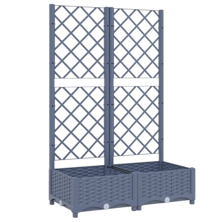 vidaXL Fioriera da Giardino e Graticcio Grigio Scuro 80x40x121,5 cm PP