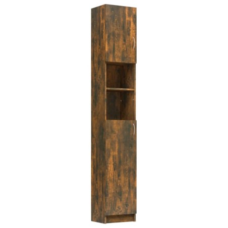 Armadietto Bagno Rovere Fumo 32x25,5x190 cm Legno Multistrato
