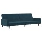 vidaXL Divano Letto a 2 Posti Blu in Velluto vidaXL Divano Letto a 2 Posti Blu in Velluto