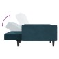 vidaXL Divano Letto a 2 Posti Blu in Velluto vidaXL Divano Letto a 2 Posti Blu in Velluto