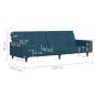 vidaXL Divano Letto a 2 Posti Blu in Velluto vidaXL Divano Letto a 2 Posti Blu in Velluto