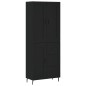 vidaXL Credenza Nera 69,5x34x180 cm in Legno Multistrato vidaXL Credenza Nera 69,5x34x180 cm in Legno Multistrato