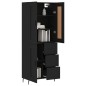 vidaXL Credenza Nera 69,5x34x180 cm in Legno Multistrato vidaXL Credenza Nera 69,5x34x180 cm in Legno Multistrato