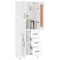 vidaXL Credenza Bianca 69,5x34x180 cm in Legno Multistrato vidaXL Credenza Bianca 69,5x34x180 cm in Legno Multistrato