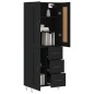 vidaXL Credenza Nera 69,5x34x180 cm in Legno Multistrato vidaXL Credenza Nera 69,5x34x180 cm in Legno Multistrato