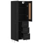 vidaXL Credenza Nera 69,5x34x180 cm in Legno Multistrato vidaXL Credenza Nera 69,5x34x180 cm in Legno Multistrato