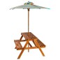 Tavolo Picnic per Bambini con Ombrellone 79x90x60cm in Acacia Tavolo Picnic per Bambini con Ombrellone 79x90x60cm in Acacia