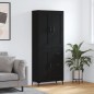 vidaXL Credenza Nera 69,5x34x180 cm in Legno Multistrato vidaXL Credenza Nera 69,5x34x180 cm in Legno Multistrato