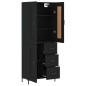 vidaXL Credenza Nera 69,5x34x180 cm in Legno Multistrato vidaXL Credenza Nera 69,5x34x180 cm in Legno Multistrato