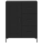 vidaXL Credenza Nera 69,5x34x180 cm in Legno Multistrato vidaXL Credenza Nera 69,5x34x180 cm in Legno Multistrato