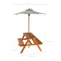 Tavolo Picnic per Bambini con Ombrellone 79x90x60cm in Acacia Tavolo Picnic per Bambini con Ombrellone 79x90x60cm in Acacia