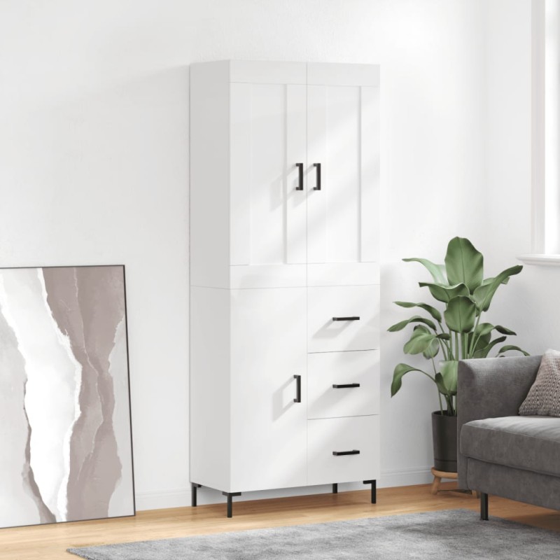 vidaXL Credenza Bianco Lucido 69,5x34x180 cm in Legno Multistrato vidaXL Credenza Bianco Lucido 69,5x34x180 cm in Legno Multistrato