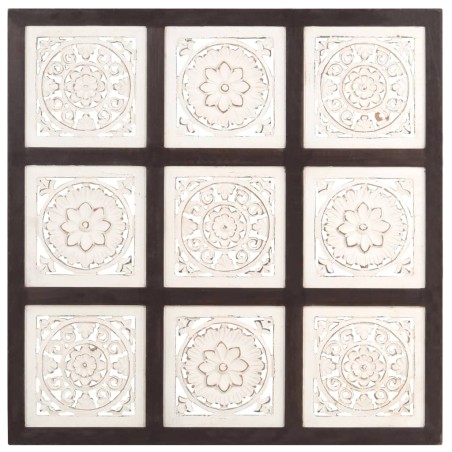 vidaXL Pannello Intagliato a Mano in MDF 60x60x1,5 cm Marrone e Bianco