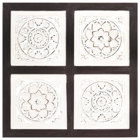 vidaXL Pannello Murale Intagliato MDF 40x40x1,5 cm Marrone e Bianco