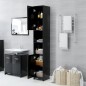 Armadio da Bagno Nero 30x30x183,5 cm in Truciolato