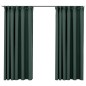 vidaXL Tende Oscuranti con Ganci Effetto Lino 2 pz Verdi 140x175 cm vidaXL Tende Oscuranti con Ganci Effetto Lino 2 pz Verdi 140x175 cm